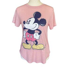 Disney Mickey Mouse women's XS pink short sleeve crew neck stretchy t-shirt
